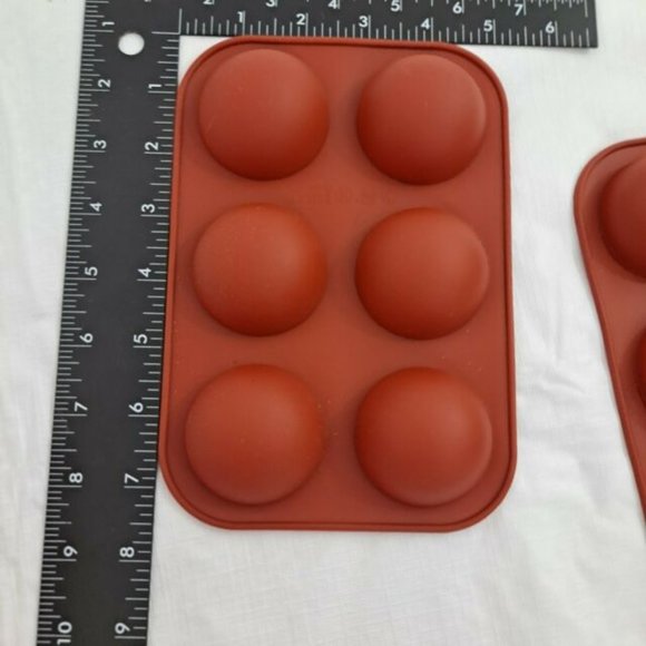 Silicone Chocolate Bomb Baking Molds Semi Sphere Domes 2 Pieces 6 cavity each - Picture 3 of 5